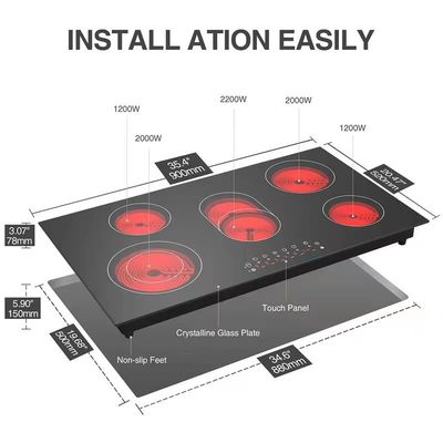Ηλεκτρική κουζίνα επαγωγής 2200W για ζεστή κατσαρόλα και ακτινοβολία