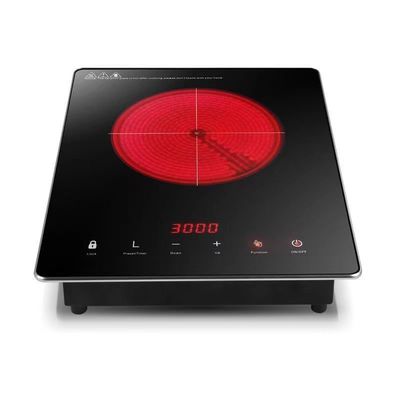 220V τετραγωνική εμπορική κουζίνα επαγωγής 2000w με πιεζοηλεκτρική κεραμική ανάφλεξη