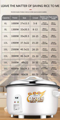 Οικιακή ανθεκτική ηλεκτρική κατσαρόλα 1.8L 500W 700W Φούρνο ρυζιού 110V/220V Πολυλειτουργικό